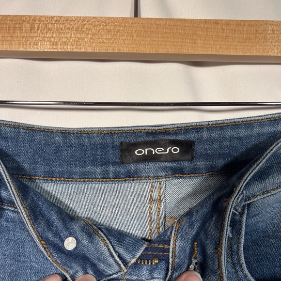 Oneso High Rise Wide Leg Jeans Womens 29 Stretch Comfort Boho Medium Wash Denim - Picture 6 of 8